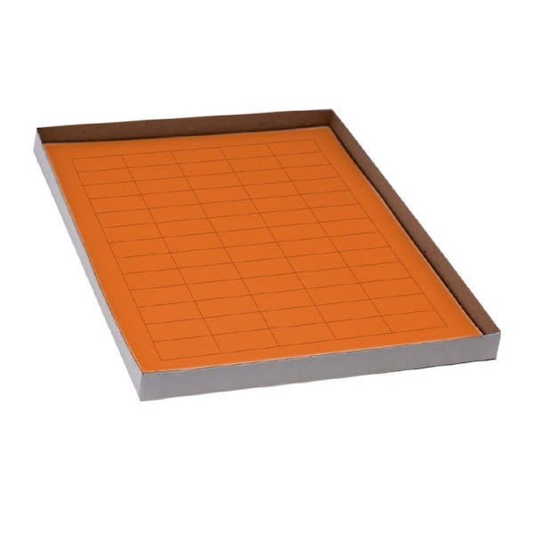 Label Sheets, Cryo, 38x19mm, for General Use, 20 Sheets, 60 Labels per Sheet, Orange, 1200PK